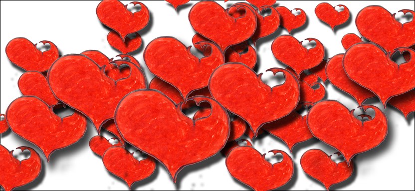 Many hearts missing a piece.