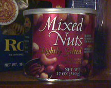 A tin of mixed nuts